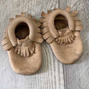 Freshly picked tan moccasins